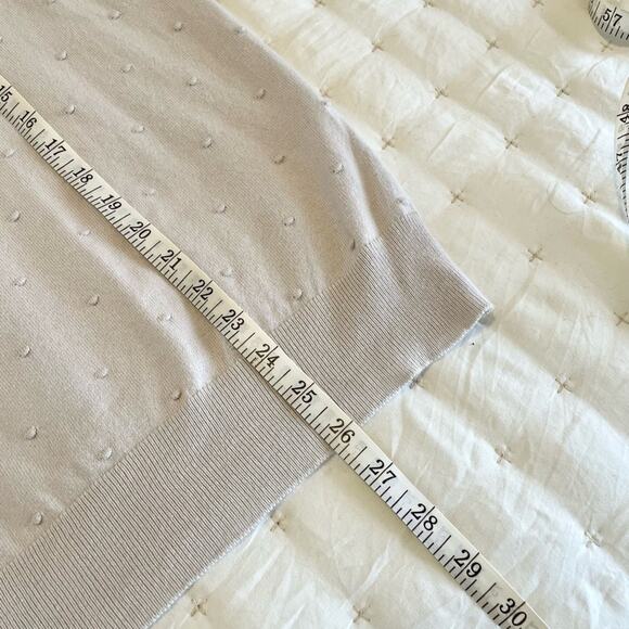 Ann Taylor Fine Gauge Textured Cotton Sweater Women's XL | Ecru | EUC - Picture 6 of 10